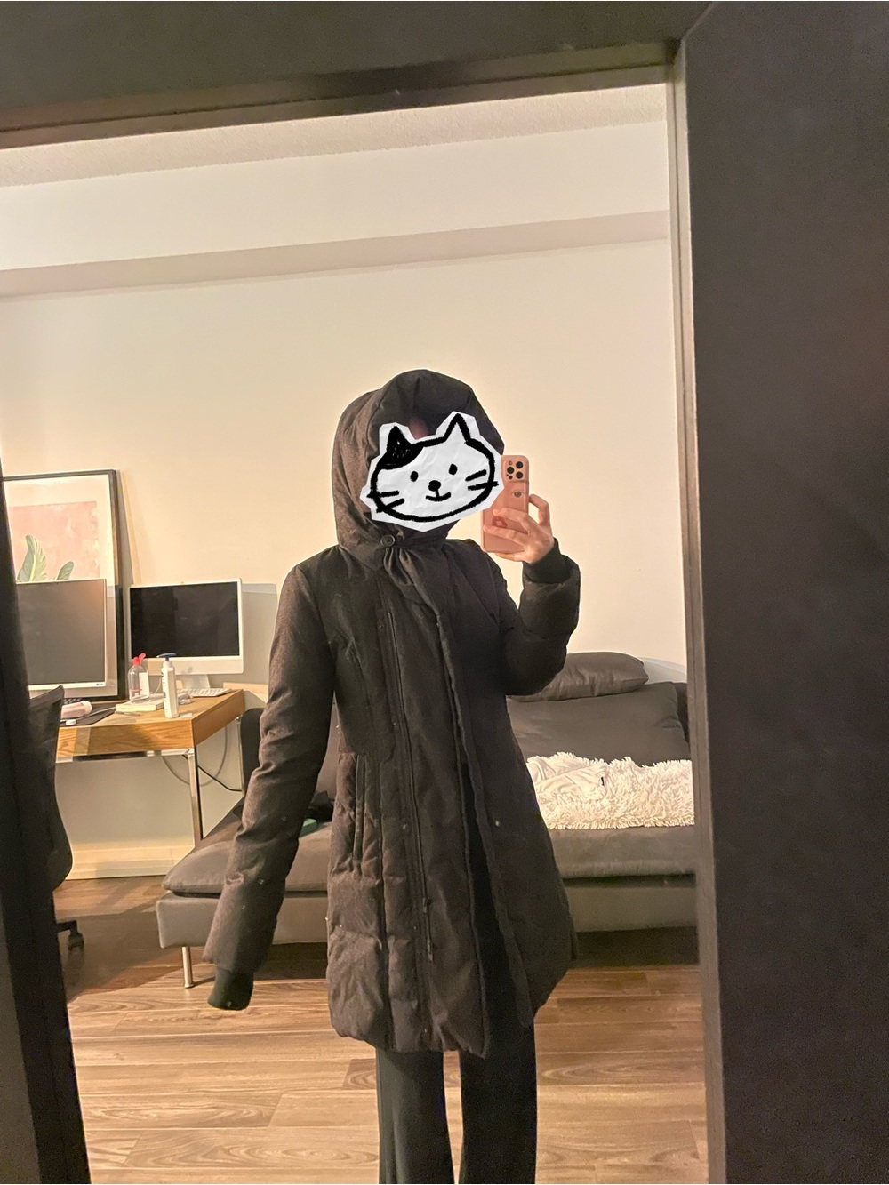 Soia & Kyo Long Down Parka Charcoal | XXS | Hooded